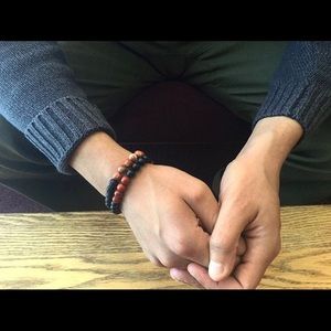 8mm Red Jasper Lava stones Matte agate bracelet